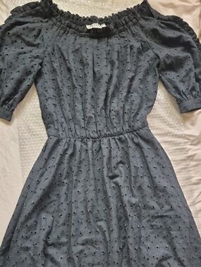 Peter Noviella Chetta B Off-Shoulder Black Cotton Authentic Vintage Dress